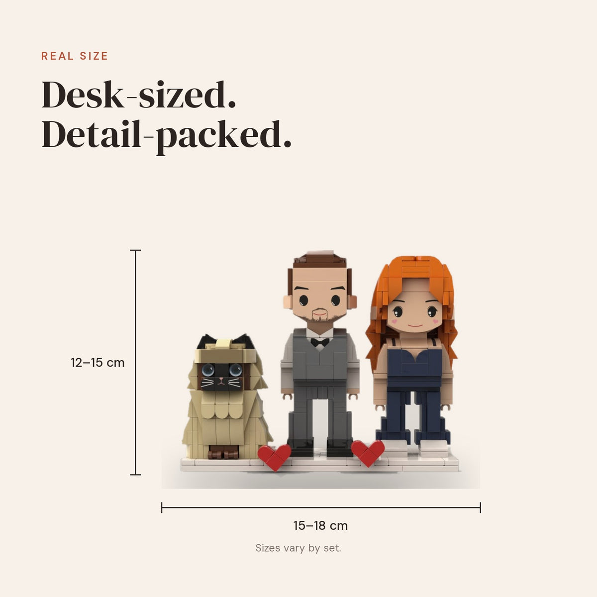 Couple & Pet — Custom Brick Portrait