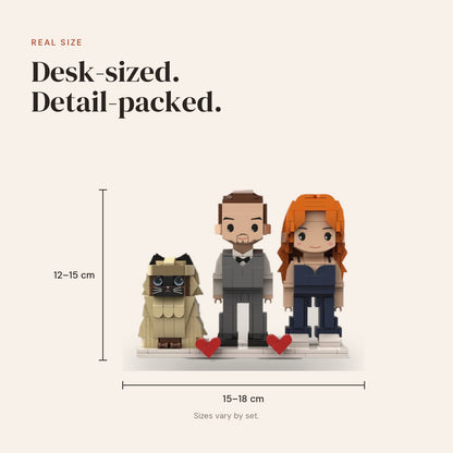 Couple & Pet — Custom Brick Portrait